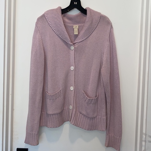 J. Jill Sweaters - J. Jill lavender knit cowl neck button up sweater Large